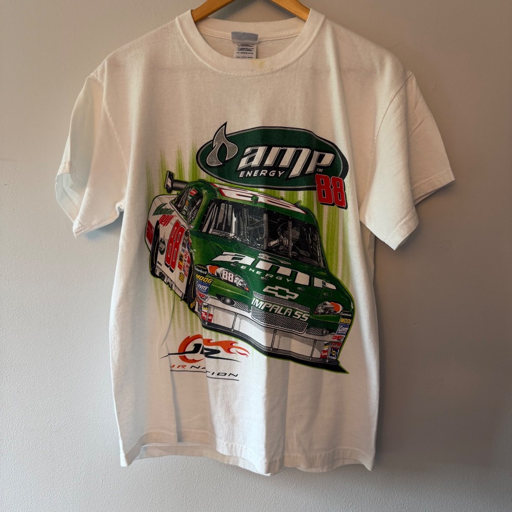 Chase Authentics Dale Earnhardt Jr 88 Amp Energy NASCAR White T-Shirt Mens m